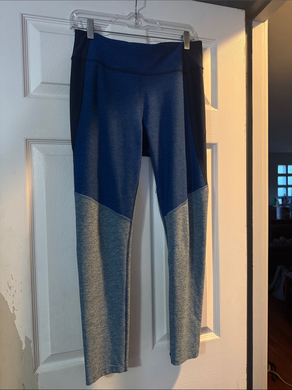 Outdoor Voices Colorblock Leggings in Navy and Heather Gray